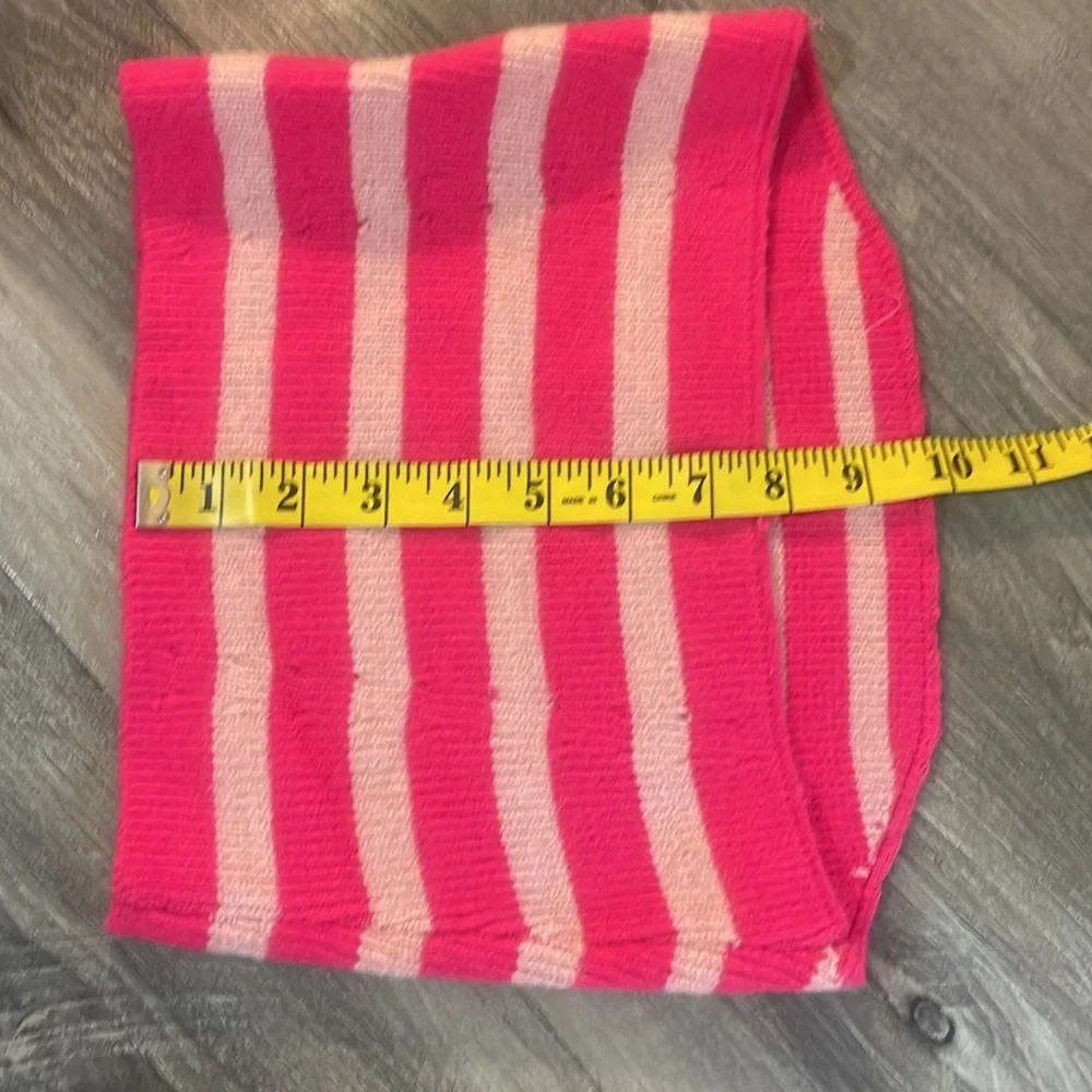 Strapless 2 piece sweater dress,skirt, tube top, Pink,white stripped, Large,New - Picture 6 of 8